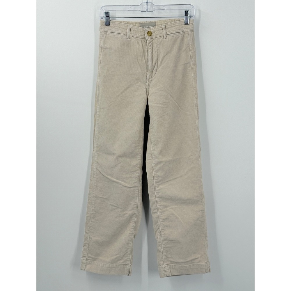 Everlane The Corduroy Wide-Leg Pant Womens sz 0 Beige High Rise Casual preppy